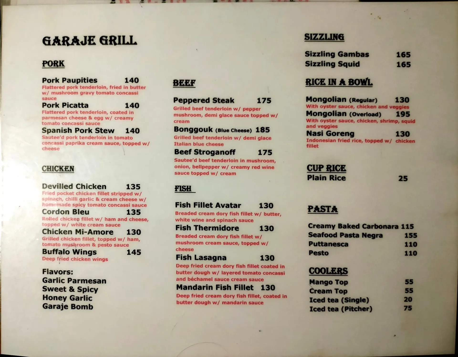 Image of Menu